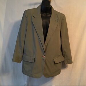Olive Green Single-Button Travel Blazer